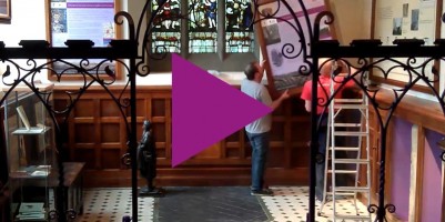 Time-lapse of the installation of the heritage displays in the old baptistry