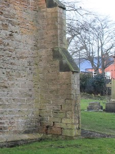North aisle buttress with significant movement