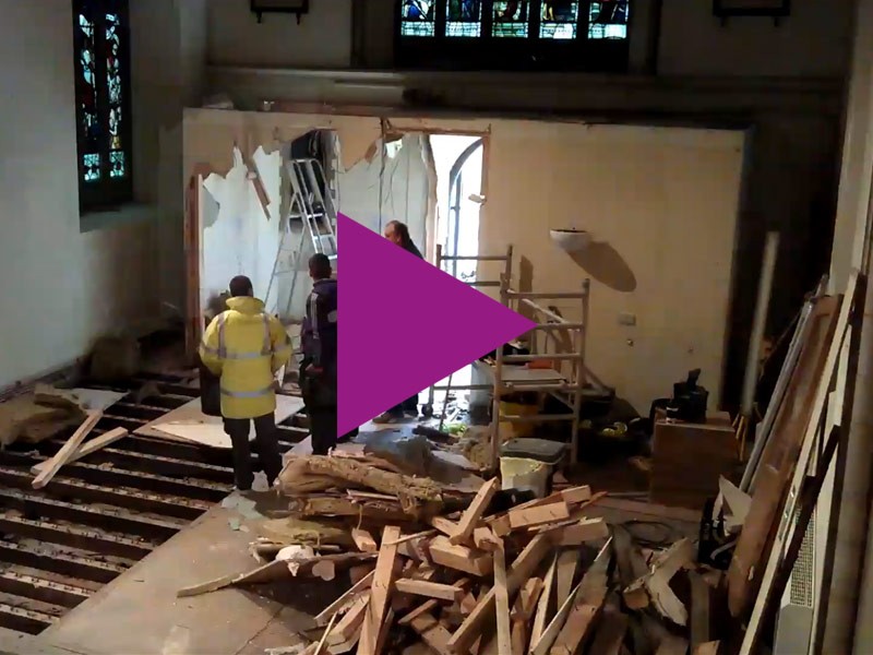 Time-lapse of the south transept build process