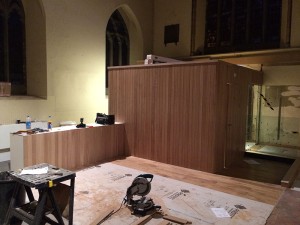 Build of new floor, toilets, lobby and kitchen serving area in south transept