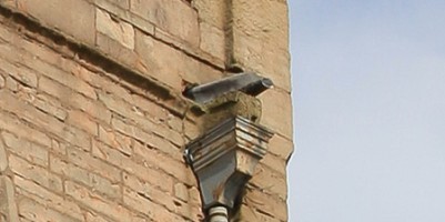 Close up of old drainage to south face of tower