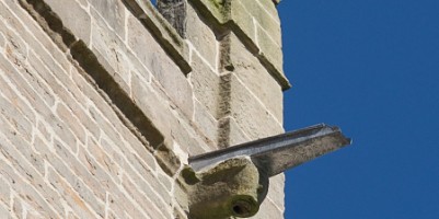 Close up of new drainage to south face of tower