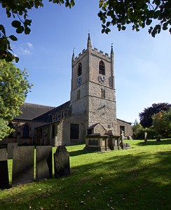 St Mary Magdalene church in summer, seen from the north west