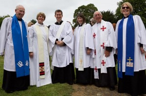 New curate James Pacey and the rest of the St Mary Magdalene clergy and lay staff at his ordination at Southwell Minster