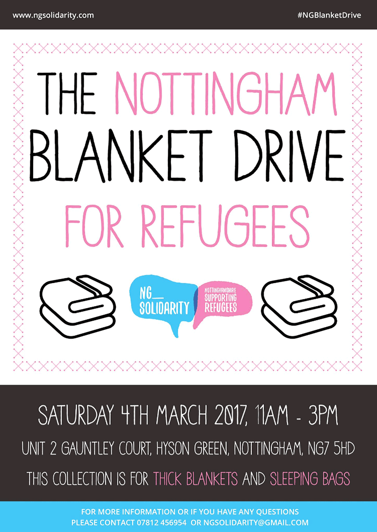 Poster for Nottingham Blanket Drive for Refugees