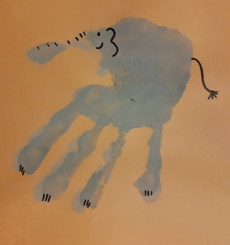 Elephant hand painting
