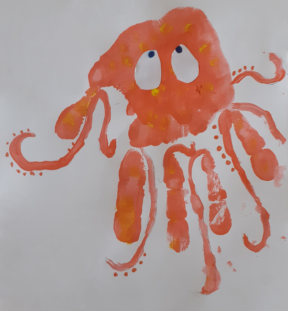 Octopus hand painting
