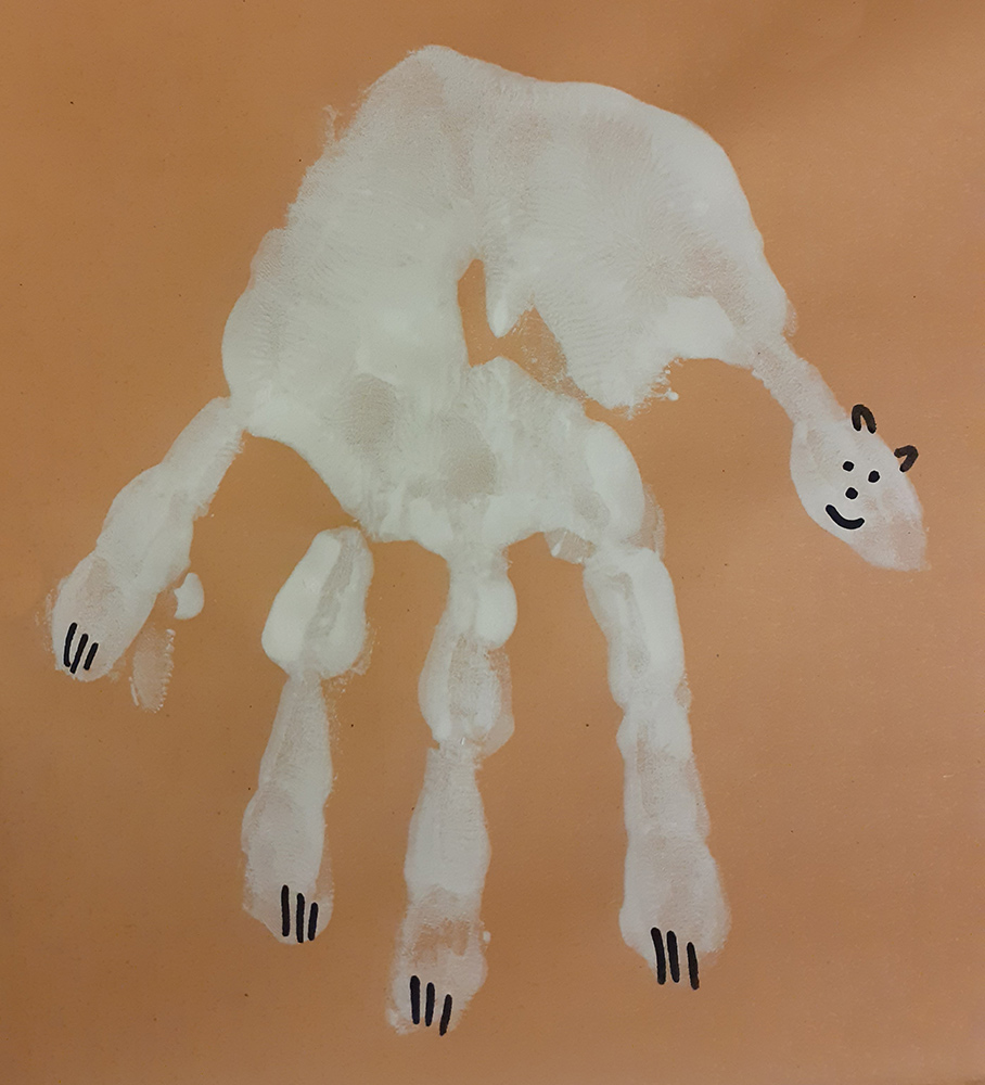 Polar Bear hand painting