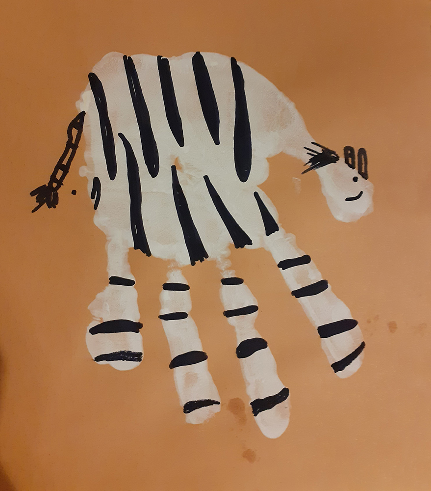 Zebra hand painting